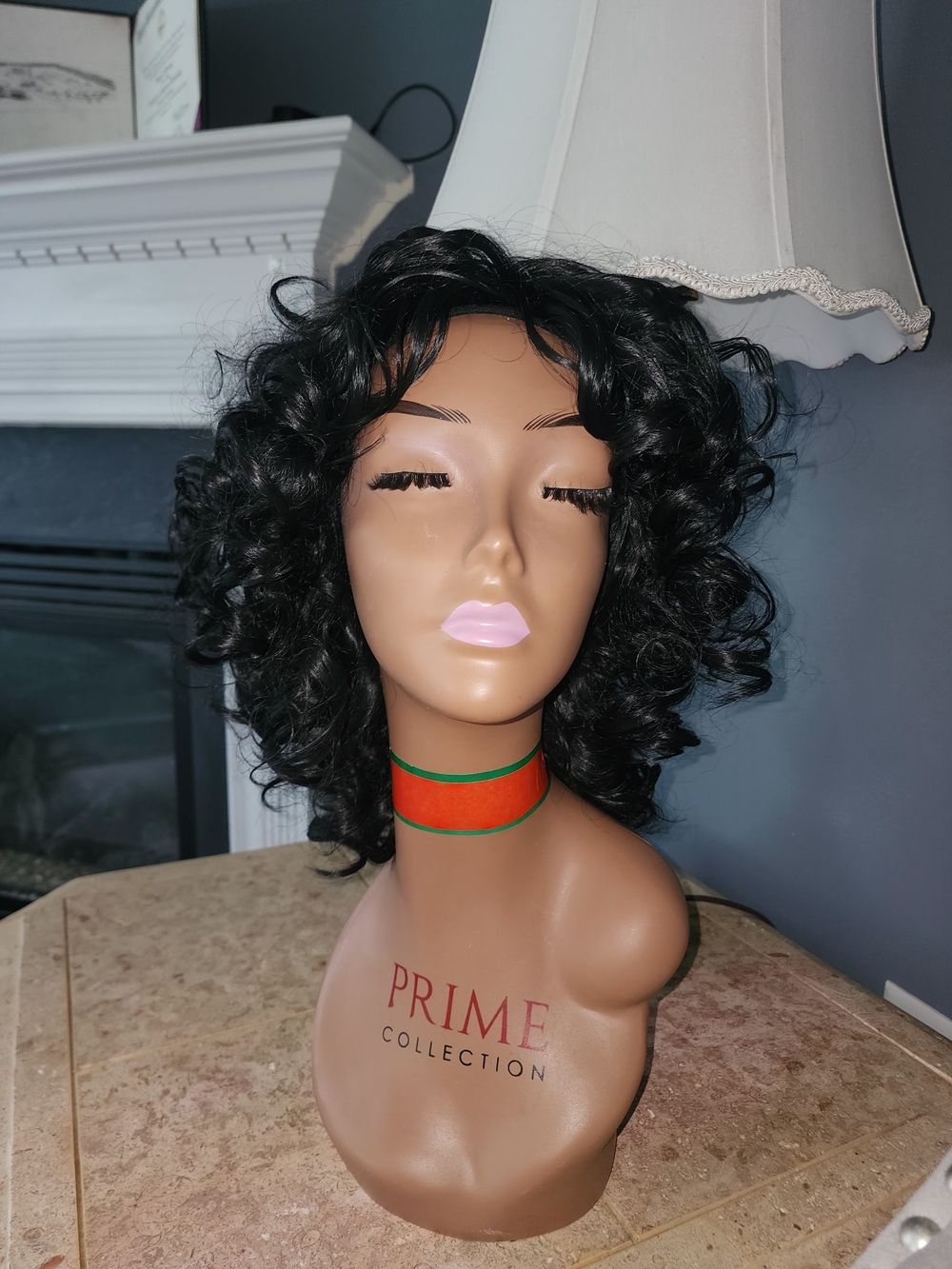 Pure Collection Short Black Curly Wig with Soft Bangs